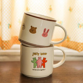 Cartoon Bear keraamiline kruus Vastupidavad armsad loomamustrilised tassid piima ja kohvi tee jaoks Koduköök Jooginõud Suurepärane kingitus sõpradele lastele