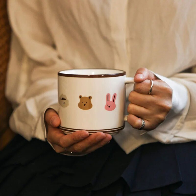 Cartoon Bear keraamiline kruus Vastupidavad armsad loomamustrilised tassid piima ja kohvi tee jaoks Koduköök Jooginõud Suurepärane kingitus sõpradele lastele