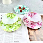 Aukštos klasės keraminis kavos puodelis ir lėkštės rinkinys su didelės talpos rožių arbatos puodeliu, puikiai tinka anglų ir prancūzų restoranams