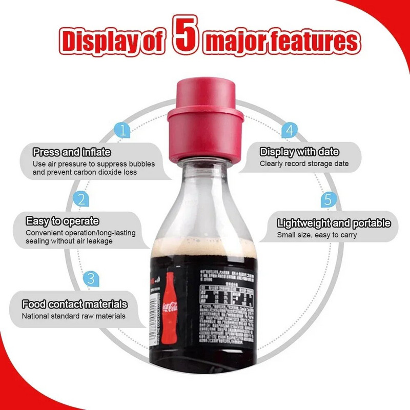 1/2/3 kom čepova za boce, hermetički nepropusnih čepova za soda kovrčave čepove za brtvljenje pića za višekratnu upotrebu, poklopac za čepove za boce s gaziranim napitcima