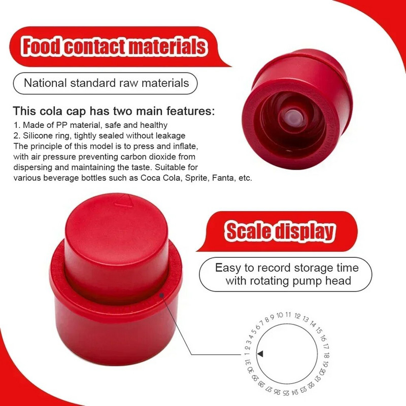 Novi vakuumski čep za bocu sa sodom, gornji poklopac za bocu, mekani čepovi za brtvljenje na napuhavanje, za višekratnu upotrebu, zaporna boca za smrznuta gazirana pića