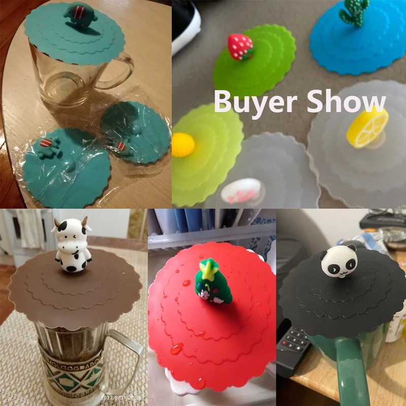 24 boje 10 cm silikonski poklopac za šalicu za višekratnu upotrebu, slatki pečatni poklopac za vakuumsku šalicu, otporan na prašinu, čaj, kava, poklopci, dodaci za šalice