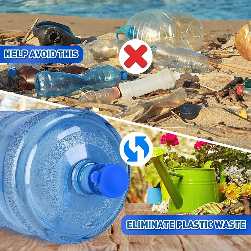 5 galloni veekannu kork, mittevalguvad pudelikorgid sisemise pistikuga Vastupidav paks korduvkasutatav silikoonist veepudeli kate joogiämber