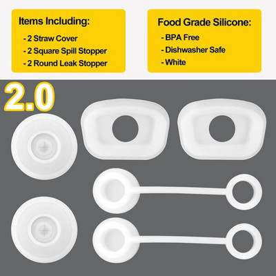 Silikono išsiliejimo nepraleidžiančių kamščių rinkinys iš 6, suderinamas su Stanley puodeliu 1,0/2,0 40 uncijų / 30 oz.