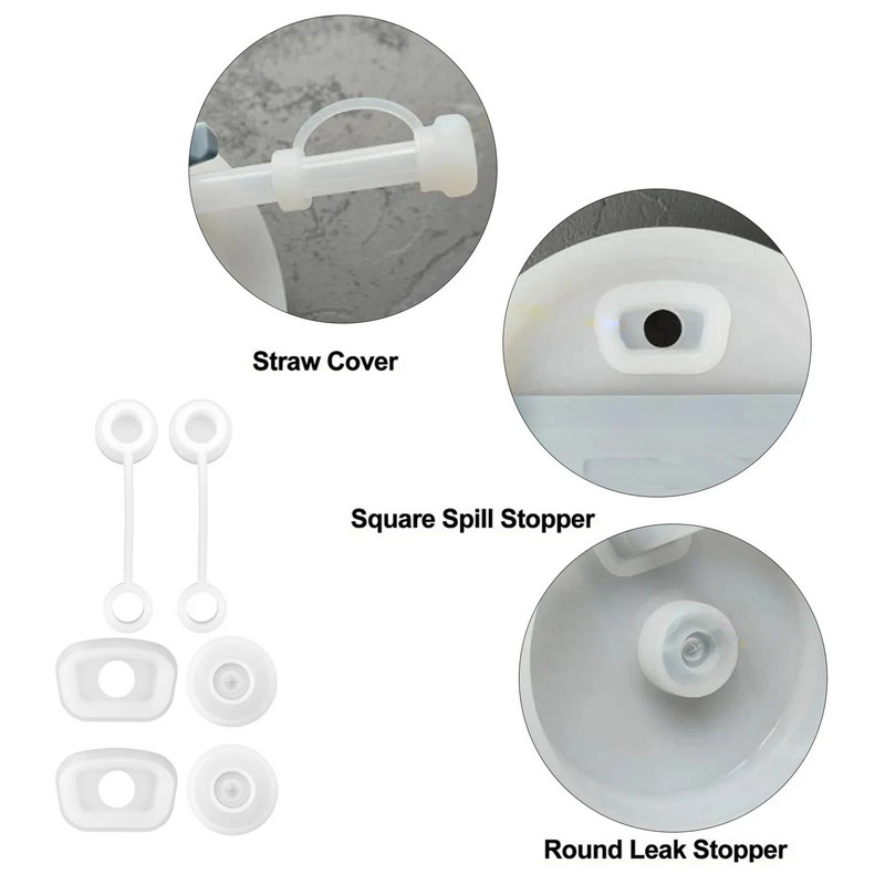 Silikono išsiliejimo nepraleidžiančių kamščių rinkinys iš 6, suderinamas su Stanley puodeliu 1,0/2,0 40 uncijų / 30 oz.