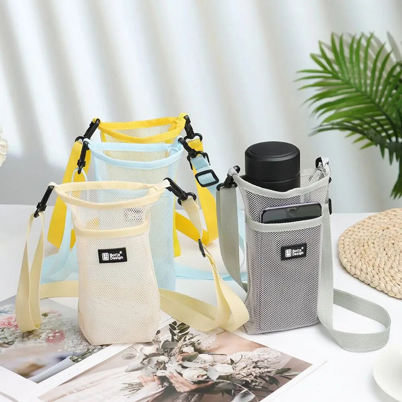 1 tk kaasaskantav sportliku veepudeli kate võrgust varrukas koti ümbris kott pudelid tassikott Matkatarbed jooginõude tarvikud