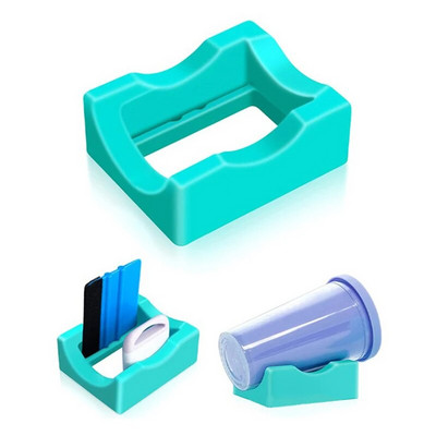 Ποτηροθήκη σιλικόνης με ενσωματωμένη υποδοχή κούπα Γυάλινη θήκη για χειροτεχνίες Χαλκομανίες βάση κυρτότητας ποτηριού