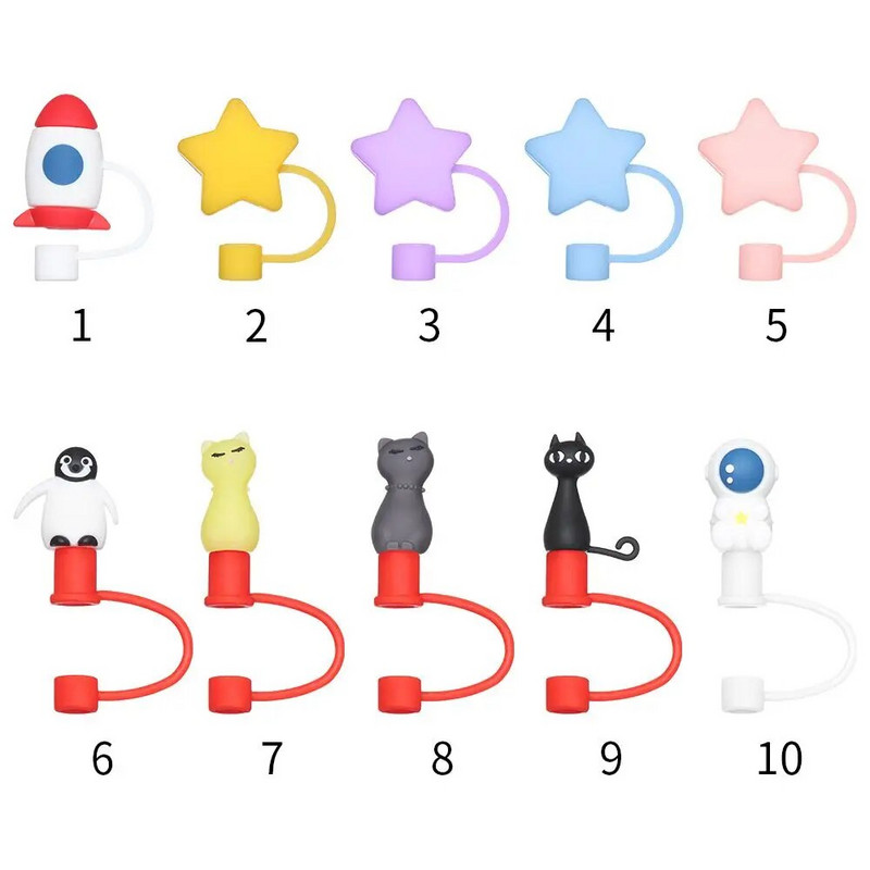 1 vnt Kūrybinis daugkartinio naudojimo silikoninis šiaudinis kištukas, atsparus purslams, geriamasis nuo dulkių dangtelis Dulkėms atsparus šiaudų antgaliai uždengiamas puodelio priedas virtuvės įrankis