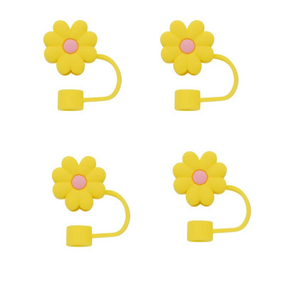 4 vnt 0,4 colio skersmens mielas silikoninis šiaudų dangtelis, skirtas Stanley puodeliui, dulkėms atsparus geriamojo šiaudelio daugkartinio naudojimo šiaudų antgalių dangtelis