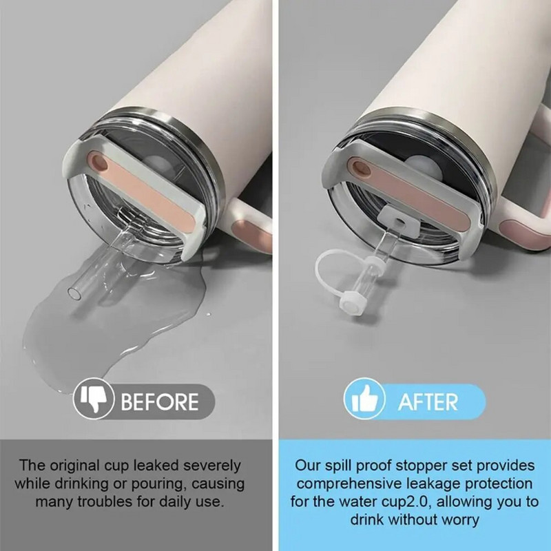 Silikonski čep otporan na prolijevanje kompatibilan za Stanley Cup 2.0 40oz/ 30oz slamčica protiv curenja Poklopac Dodaci za čašu