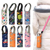 Nešiojamo vandens butelio dėklo rankovės sportinė izoliacija vandens butelių dangtelių maišelis su dirželiu mobiliojo telefono laikiklio buteliuko maišelis