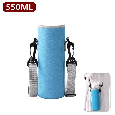 Nešiojamo vandens butelio dėklo rankovės sportinė izoliacija vandens butelių dangtelių maišelis su dirželiu mobiliojo telefono laikiklio buteliuko maišelis
