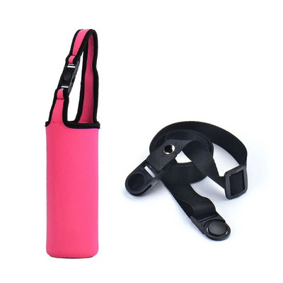 Nešiojamo vandens butelio dėklo rankovės sportinė izoliacija vandens butelių dangtelių maišelis su dirželiu mobiliojo telefono laikiklio buteliuko maišelis