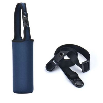 Nešiojamo vandens butelio dėklo rankovės sportinė izoliacija vandens butelių dangtelių maišelis su dirželiu mobiliojo telefono laikiklio buteliuko maišelis