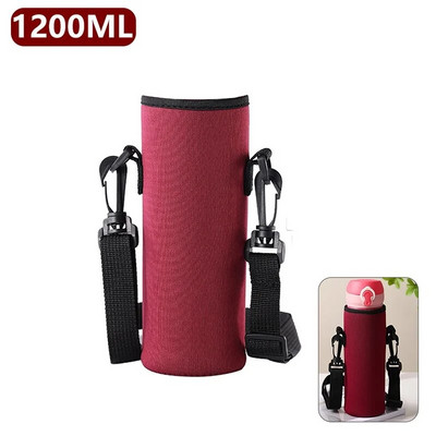 Nešiojamo vandens butelio dėklo rankovės sportinė izoliacija vandens butelių dangtelių maišelis su dirželiu mobiliojo telefono laikiklio buteliuko maišelis