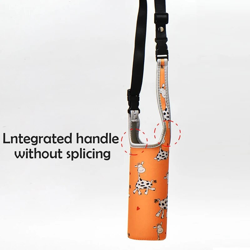 Nešiojamo vandens butelio dėklo rankovės sportinė izoliacija vandens butelių dangtelių maišelis su dirželiu mobiliojo telefono laikiklio buteliuko maišelis