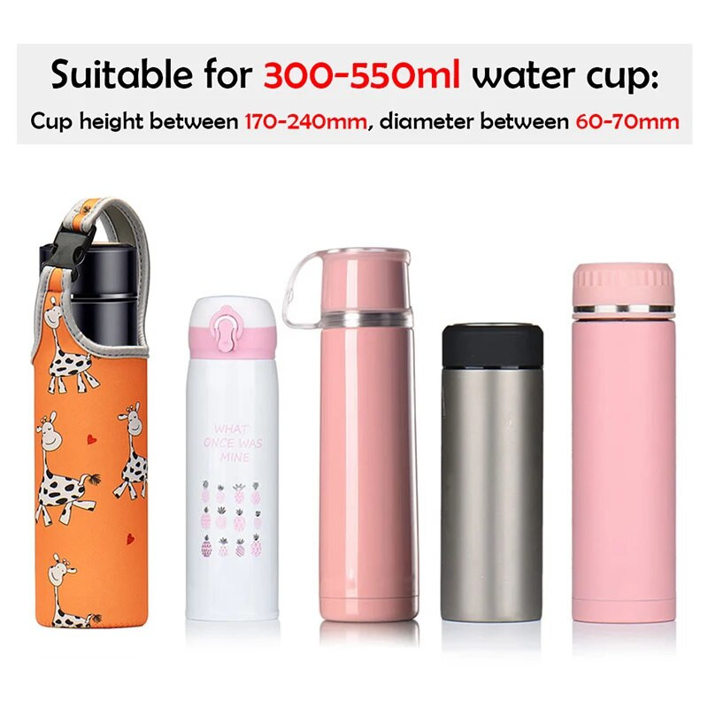 Nešiojamo vandens butelio dėklo rankovės sportinė izoliacija vandens butelių dangtelių maišelis su dirželiu mobiliojo telefono laikiklio buteliuko maišelis