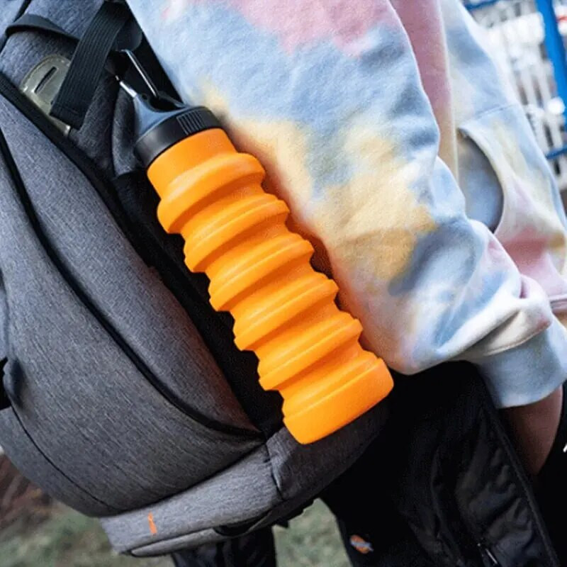 550ml Μεγάλης χωρητικότητας Αθλητικό Κύπελλο Νερού Σιλικόνης Προστατευτικό Πτυσσόμενο Φορητό Κύπελλο Νερού Ταξιδιωτικό Κάμπινγκ Πεζοπορία Κύπελλο νερού