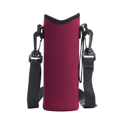 Nešiojamas vandens butelio dangtelis, izoliacinis maišelis, nešiojamas su dirželiu vandens butelio dėklo puodelio rankovės vakuuminis puodelis rankovės stovyklavimo priedai