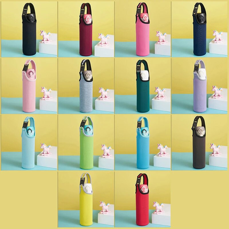 500 ml naujas nešiojamas šilumą izoliuotas puodelio rankovių dėklas Kelioninis vandens butelių dangteliai Apsauginis laikymo maišelio termoso dangtelis