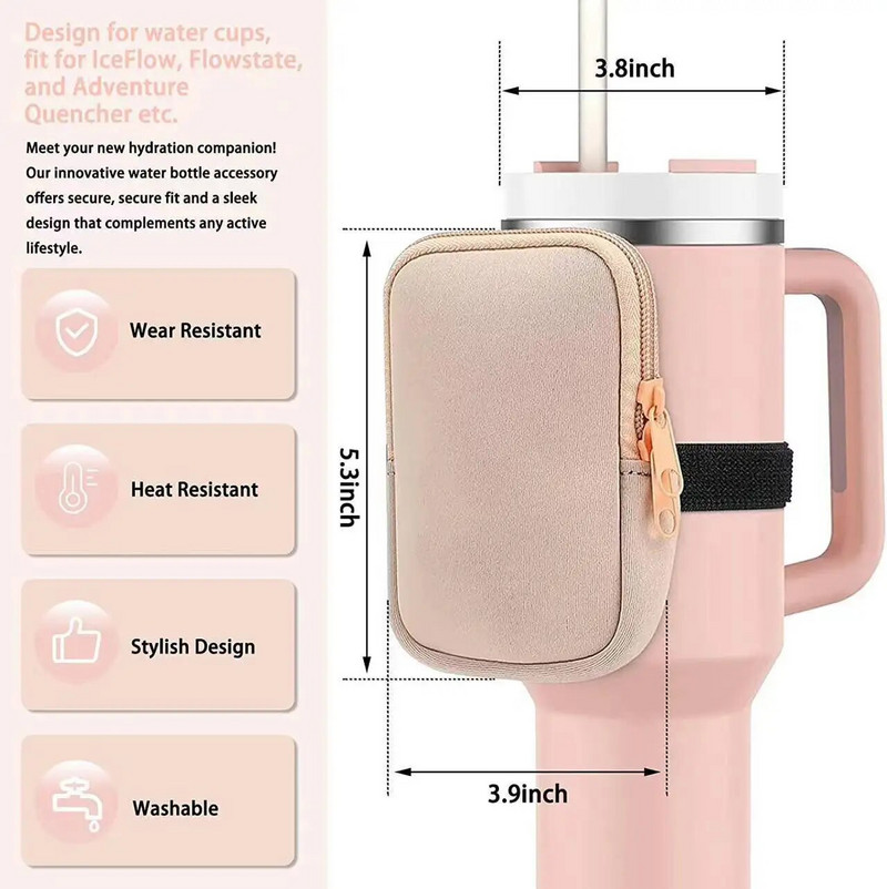 Θήκη για μπουκάλι νερού από νεοπρένιο για Stanley Quencher Adventure 40oz 20oz 30oz, Αξεσουάρ γυμναστικής για τρεχούμενο μπουκάλι νερού Handheld Caddy
