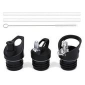 Universal ψάθινο καπάκι καπακιού για υδραυλική φιάλη με πλατύ στόμα μπουκάλι νερού με 2 καλαμάκια και 1 ψάθινες βούρτσες Εργαλεία κατασκήνωσης κουζίνας