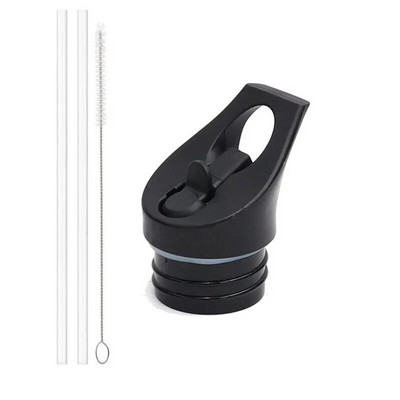 Universal ψάθινο καπάκι καπακιού για υδραυλική φιάλη με πλατύ στόμα μπουκάλι νερού με 2 καλαμάκια και 1 ψάθινες βούρτσες Εργαλεία κατασκήνωσης κουζίνας