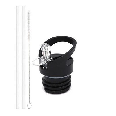 Universal ψάθινο καπάκι καπακιού για υδραυλική φιάλη με πλατύ στόμα μπουκάλι νερού με 2 καλαμάκια και 1 ψάθινες βούρτσες Εργαλεία κατασκήνωσης κουζίνας