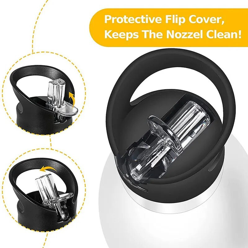 Universal ψάθινο καπάκι καπακιού για υδραυλική φιάλη με πλατύ στόμα μπουκάλι νερού με 2 καλαμάκια και 1 ψάθινες βούρτσες Εργαλεία κατασκήνωσης κουζίνας