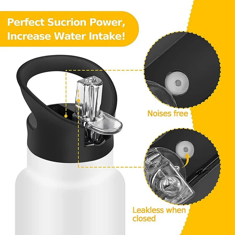 Universal ψάθινο καπάκι καπακιού για υδραυλική φιάλη με πλατύ στόμα μπουκάλι νερού με 2 καλαμάκια και 1 ψάθινες βούρτσες Εργαλεία κατασκήνωσης κουζίνας