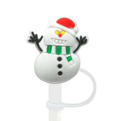 Χριστουγεννιάτικο κάλυμμα από καλαμάκι από σιλικόνη Tips Drinking Dust Cap Santa Snowman Yeti Straw Stopper Επαναχρησιμοποιήσιμο Χριστουγεννιάτικο πάρτι με άχυρο