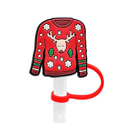 Χριστουγεννιάτικο κάλυμμα από καλαμάκι από σιλικόνη Tips Drinking Dust Cap Santa Snowman Yeti Straw Stopper Επαναχρησιμοποιήσιμο Χριστουγεννιάτικο πάρτι με άχυρο