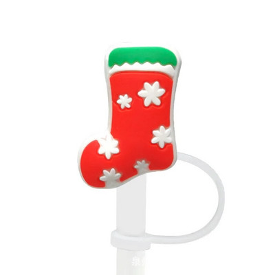 Χριστουγεννιάτικο κάλυμμα από καλαμάκι από σιλικόνη Tips Drinking Dust Cap Santa Snowman Yeti Straw Stopper Επαναχρησιμοποιήσιμο Χριστουγεννιάτικο πάρτι με άχυρο