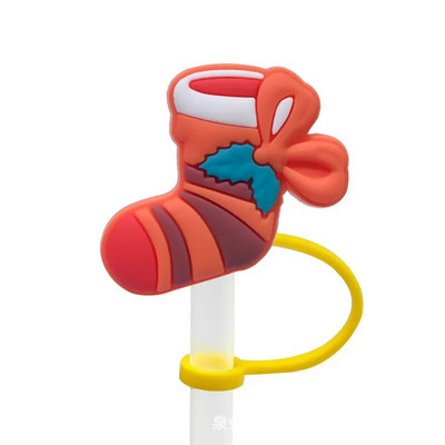 Χριστουγεννιάτικο κάλυμμα από καλαμάκι από σιλικόνη Tips Drinking Dust Cap Santa Snowman Yeti Straw Stopper Επαναχρησιμοποιήσιμο Χριστουγεννιάτικο πάρτι με άχυρο