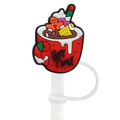 Χριστουγεννιάτικο κάλυμμα από καλαμάκι από σιλικόνη Tips Drinking Dust Cap Santa Snowman Yeti Straw Stopper Επαναχρησιμοποιήσιμο Χριστουγεννιάτικο πάρτι με άχυρο