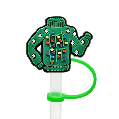 Χριστουγεννιάτικο κάλυμμα από καλαμάκι από σιλικόνη Tips Drinking Dust Cap Santa Snowman Yeti Straw Stopper Επαναχρησιμοποιήσιμο Χριστουγεννιάτικο πάρτι με άχυρο