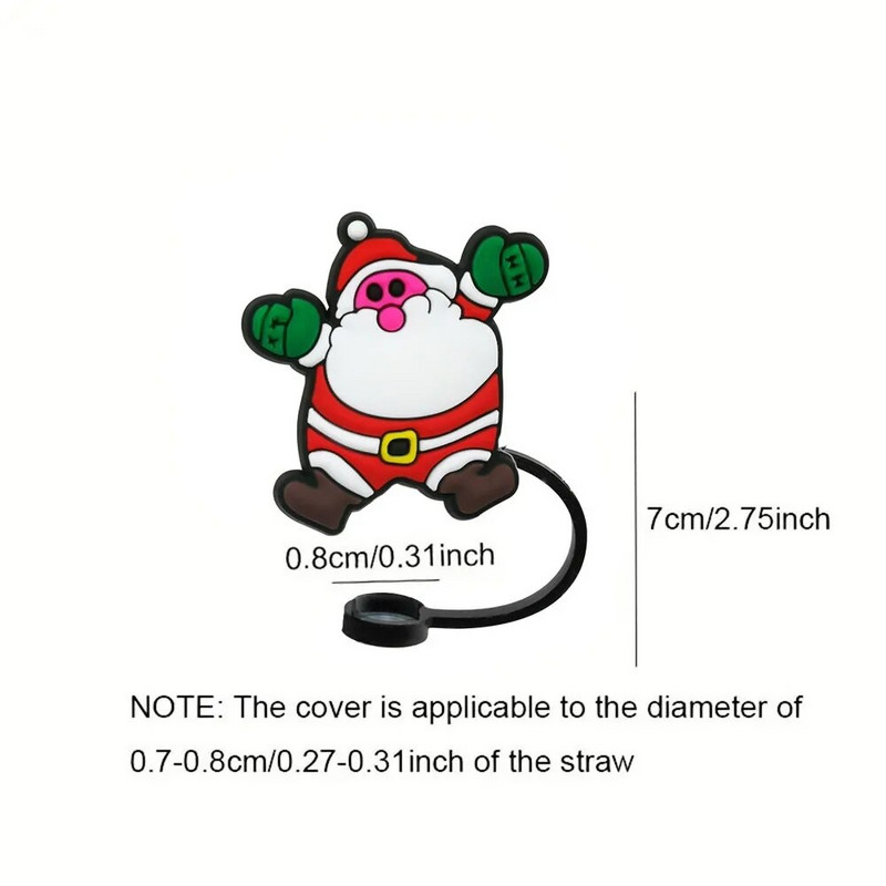 Χριστουγεννιάτικο κάλυμμα από καλαμάκι από σιλικόνη Tips Drinking Dust Cap Santa Snowman Yeti Straw Stopper Επαναχρησιμοποιήσιμο Χριστουγεννιάτικο πάρτι με άχυρο