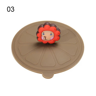 10 cm animacinių filmų mielas silikoninis puodelio dangtelis, karščiui atsparus, nepralaidus, sandarus dangtelis, dulkėms atsparus puodelio dangtelis arbatos kavos dangteliai