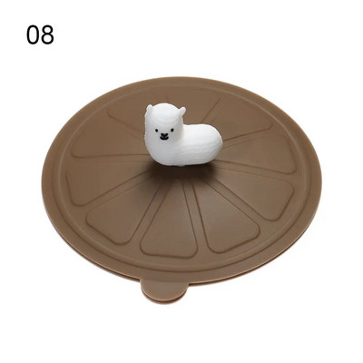 10 cm animacinių filmų mielas silikoninis puodelio dangtelis, karščiui atsparus, nepralaidus, sandarus dangtelis, dulkėms atsparus puodelio dangtelis arbatos kavos dangteliai