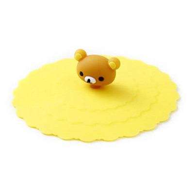 10 cm animacinių filmų mielas silikoninis puodelio dangtelis, karščiui atsparus, nepralaidus, sandarus dangtelis, dulkėms atsparus puodelio dangtelis arbatos kavos dangteliai