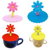 Silikonska navlaka za šalicu otporna na prašinu Kreativni crtić Dnevne potrepštine Nepropusna kružna silikonska navlaka Poklopac za šalicu za kavu U obliku cvijeća