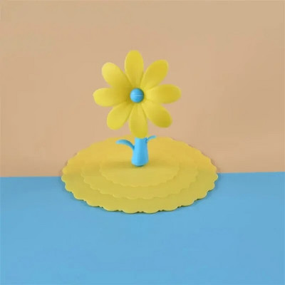 Silikonska navlaka za šalicu otporna na prašinu Kreativni crtić Dnevne potrepštine Nepropusna kružna silikonska navlaka Poklopac za šalicu za kavu U obliku cvijeća