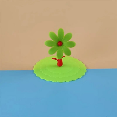 Silikonska navlaka za šalicu otporna na prašinu Kreativni crtić Dnevne potrepštine Nepropusna kružna silikonska navlaka Poklopac za šalicu za kavu U obliku cvijeća