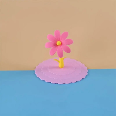 Silikonska navlaka za šalicu otporna na prašinu Kreativni crtić Dnevne potrepštine Nepropusna kružna silikonska navlaka Poklopac za šalicu za kavu U obliku cvijeća