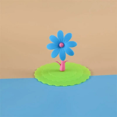 Silikonska navlaka za šalicu otporna na prašinu Kreativni crtić Dnevne potrepštine Nepropusna kružna silikonska navlaka Poklopac za šalicu za kavu U obliku cvijeća