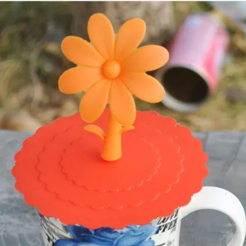 Silikonska navlaka za šalicu otporna na prašinu Kreativni crtić Dnevne potrepštine Nepropusna kružna silikonska navlaka Poklopac za šalicu za kavu U obliku cvijeća