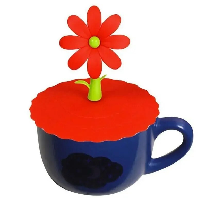Silikonska navlaka za šalicu otporna na prašinu Kreativni crtić Dnevne potrepštine Nepropusna kružna silikonska navlaka Poklopac za šalicu za kavu U obliku cvijeća