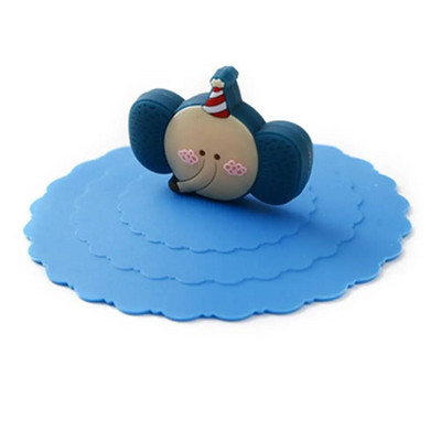 Animacinių filmų maistui tinkamas silikoninis puodelio dangtelis, karščiui atsparus, nepralaidus, sandarus dangtelis, dulkėms atsparus siurbiamasis dangtelis arbatos kavos dangtelis