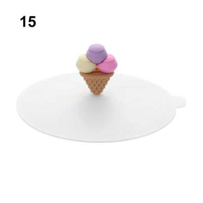 Animacinių filmų maistui tinkamas silikoninis puodelio dangtelis, karščiui atsparus, nepralaidus, sandarus dangtelis, dulkėms atsparus siurbiamasis dangtelis arbatos kavos dangtelis