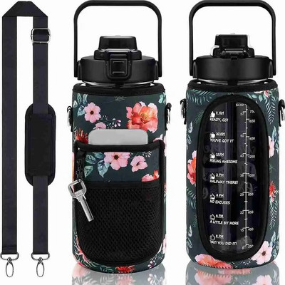 Fashion Half Gallon Θήκη για μπουκάλι νερού Μανίκι αθλητικής μόνωσης Καλύμματα μπουκαλιών νερού Θήκη με ιμάντα θήκης κινητού τηλεφώνου Τσάντα μπουκαλιού